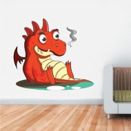 Παιδικό Αυτοκόλλητο Τοίχου - Δράκος Καρτούν 01