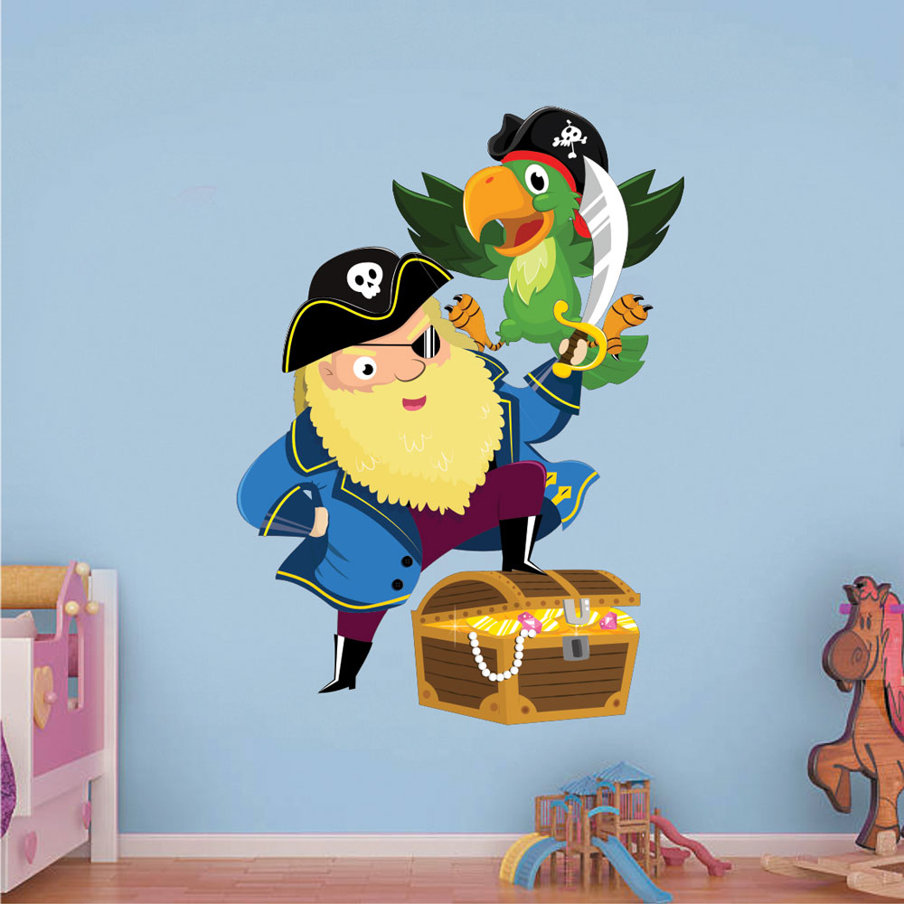 Παιδικό Αυτοκόλλητο Τοίχου - Πειρατής Καπετάνιος