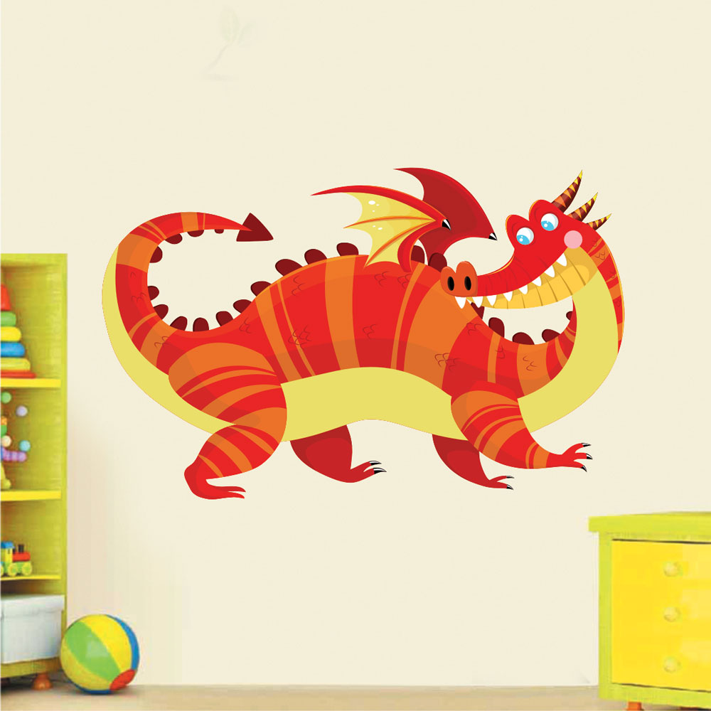 Παιδικό Αυτοκόλλητο Τοίχου - Δράκος καρτούν 03