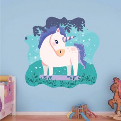 Παιδικό Αυτοκόλλητο Τοίχου - Μονόκερος