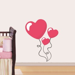 Παιδικό Αυτοκόλλητο Τοίχου - Μπαλόνια Καρδιές