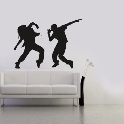 Αυτοκόλλητο τοίχου - Χορευτές Hip - Hop