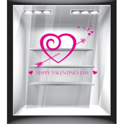 Αυτοκόλλητο βιτρίνας - Βαλεντίνος - Happy Valentine's day