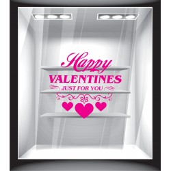Αυτοκόλλητο βιτρίνας - Βαλεντίνος - Happy Valentine's just for you