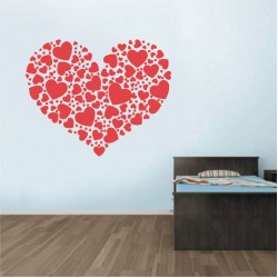 Αυτοκόλλητο Τοίχου - Καρδιά από καρδιές
