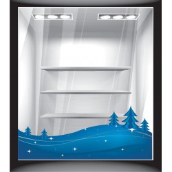 Αυτοκόλλητο βιτρίνας - Μπλε έλατα