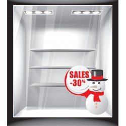 Αυτοκόλλητο βιτρίνας - Χειμερινά - εκπτώσεις ποσοστό