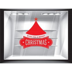 Αυτοκόλλητο βιτρίνας - Merry Christmas ετικέτα