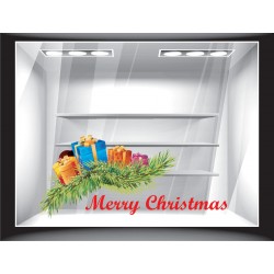 Αυτοκόλλητο βιτρίνας - Merry Christmas δώρα