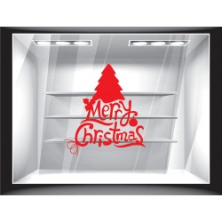Αυτοκόλλητο βιτρίνας - Merry Christmas στολίδια