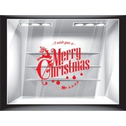 Αυτοκόλλητο βιτρίνας - Merry Christmas μπάλες