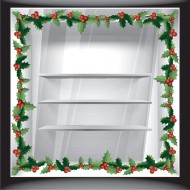 Αυτοκόλλητο βιτρίνας - Χριστουγεννιάτικη Μπορντούρα (Φάσα)