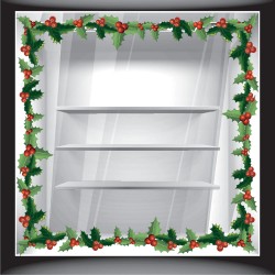 Αυτοκόλλητο βιτρίνας - Χριστουγεννιάτικη Μπορντούρα (Φάσα)