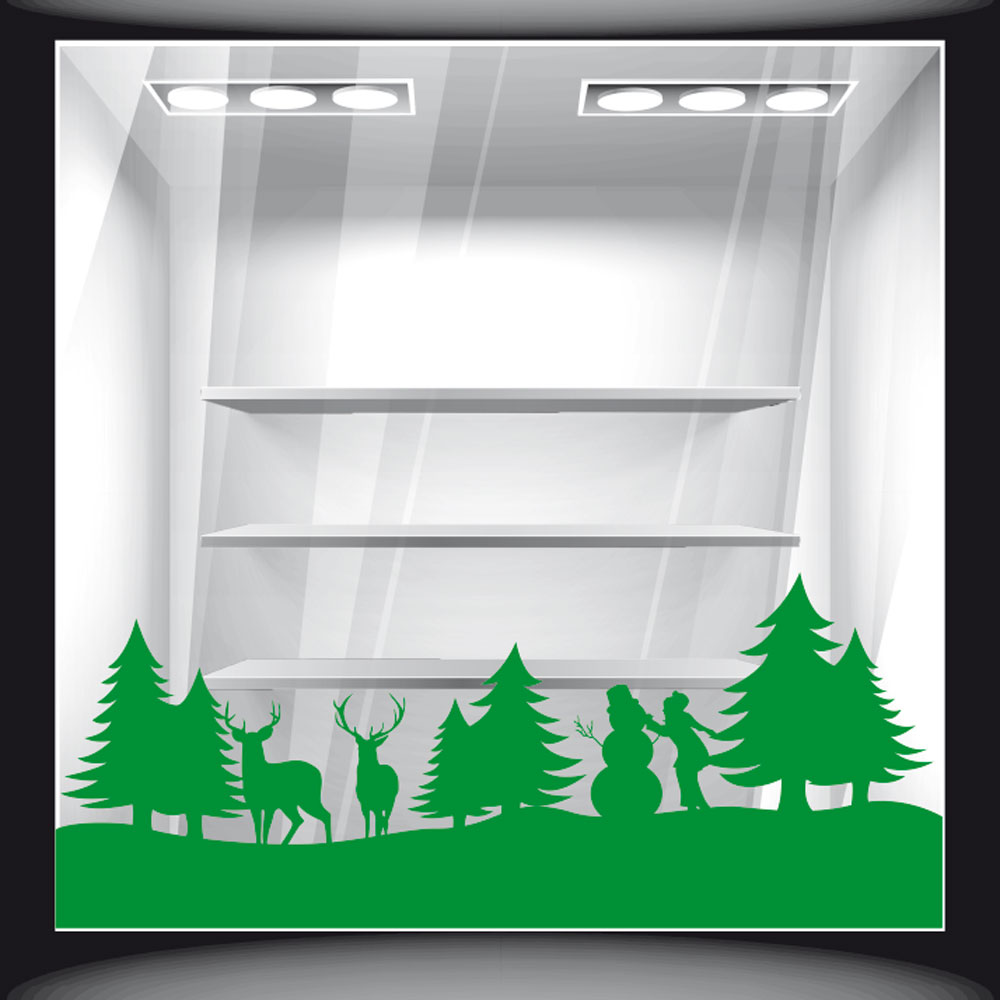 Αυτοκόλλητο βιτρίνας - Χριστουγεννιάτικη Μπορντούρα 2