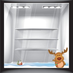 Χριστουγεννιάτικο Αυτοκόλλητο - Γελαστός Τάρανδος