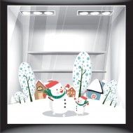 Χριστουγεννιάτικο Αυτοκόλλητο - Χιονάνθρωποι