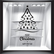 Χριστουγεννιάτικο Αυτοκόλλητο - Έλατο με Στολίδια