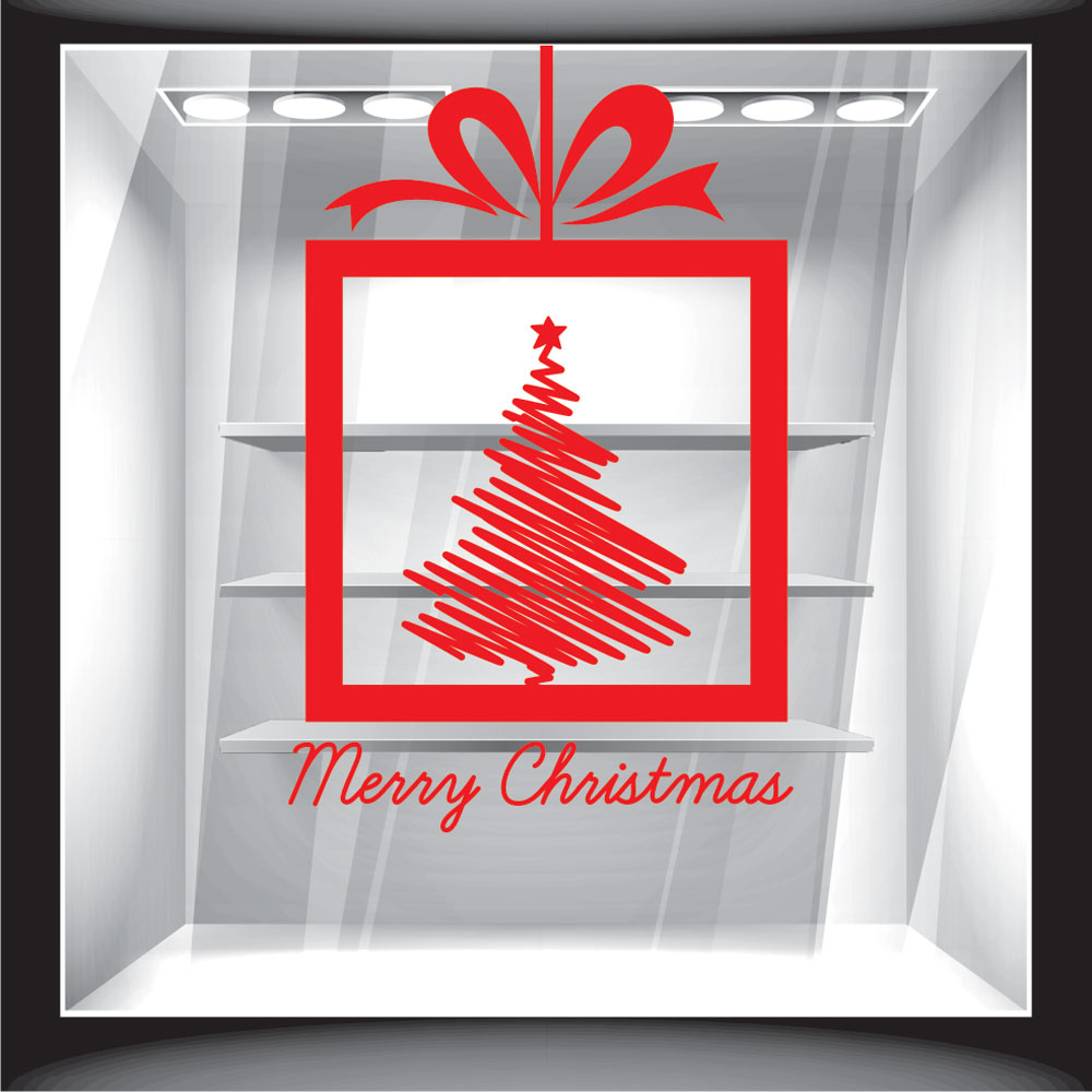 Χριστουγεννιάτικο Αυτοκόλλητο - Έλατο Δώρο