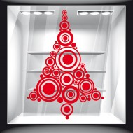 Χριστουγεννιάτικο Αυτοκόλλητο - Έλατο από Κύκλους