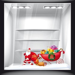 Χριστουγεννιάτικο Αυτοκόλλητο - Άγιος Βασίλης και Δώρα