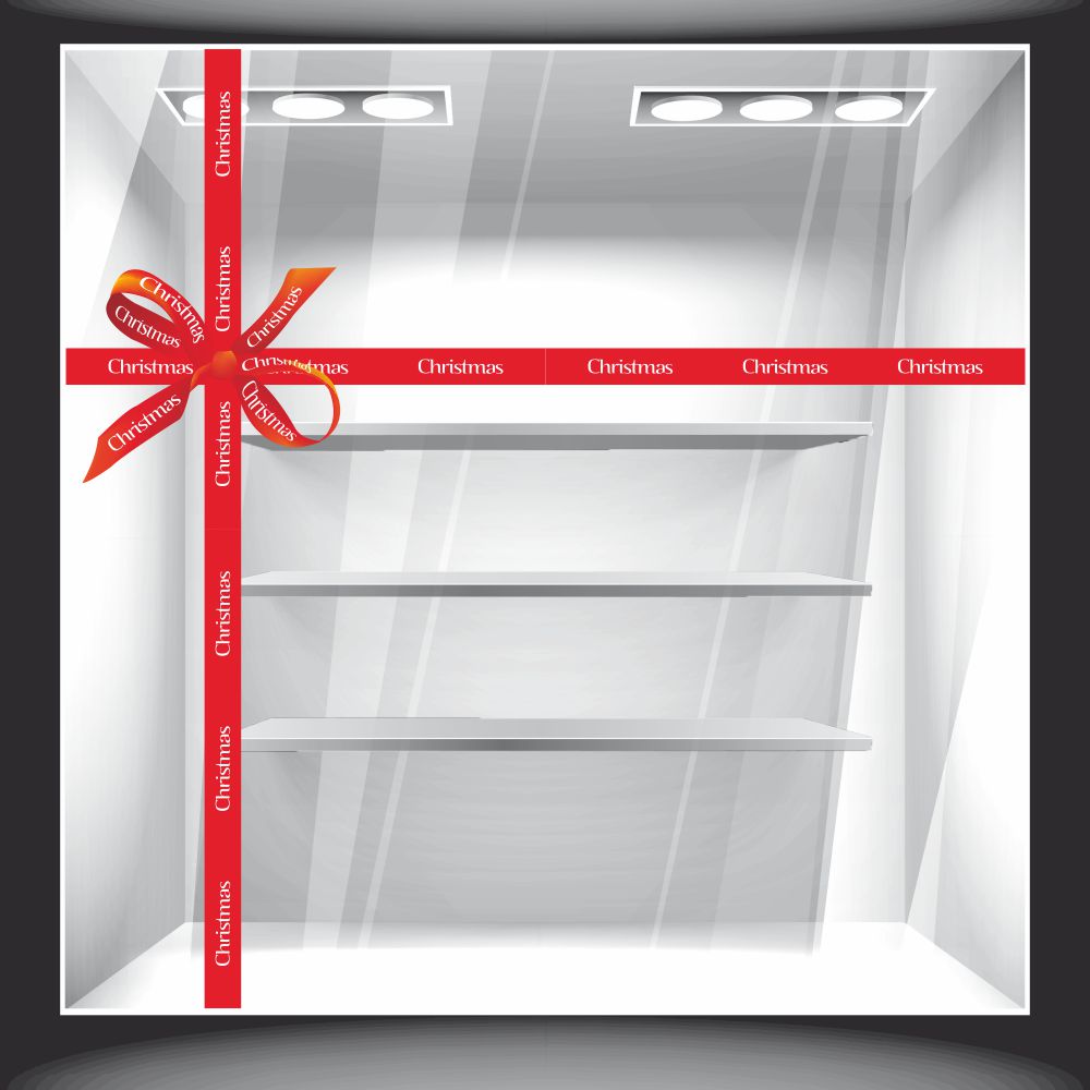 Χριστουγεννιάτικο Αυτοκόλλητο - Κορδέλα και Φιόγκος 3