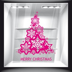 Χριστουγεννιάτικο Αυτοκόλλητο - Έλατο από Νιφάδες