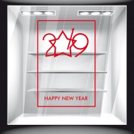 Χριστουγεννιάτικο Αυτοκόλλητο - Happy New Year 2019 - 02