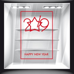 Χριστουγεννιάτικο Αυτοκόλλητο - Happy New Year 2019 - 02