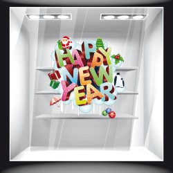 Χριστουγεννιάτικο Αυτοκόλλητο - Happy New Year