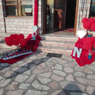 PVC Forex για βάπτιση με αυτοκόλλητο βινυλίου - Όνομα και ανθρωπάκι