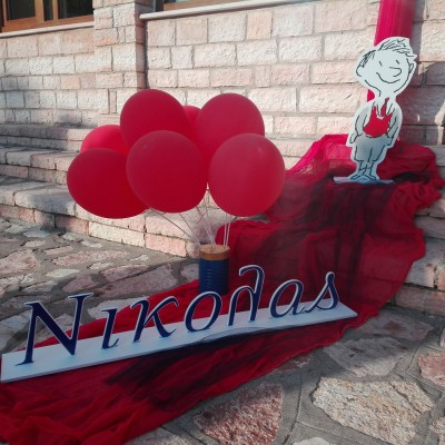 PVC Forex για βάπτιση με αυτοκόλλητο βινυλίου - Όνομα και ανθρωπάκι